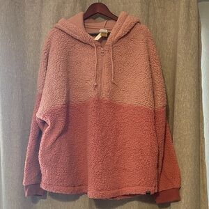 PINK Victoria's Secret Two-Tone Teddy hooded Jacket